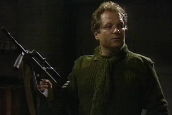 Sergeant Calder played by Philip McGough in Doctor Who - Resurrection of the Daleks