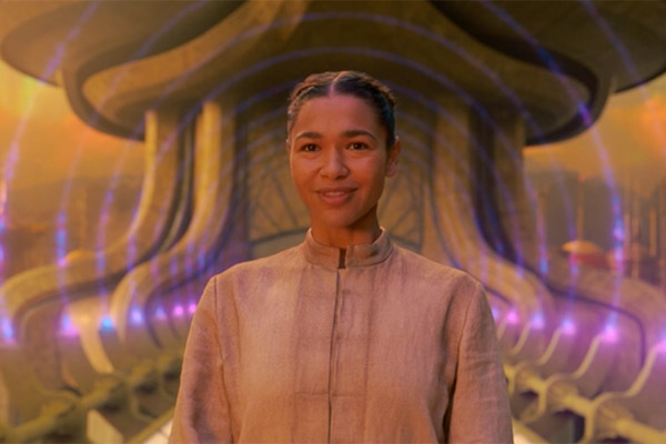 Sasha 55 played by Evelyn Miller in Doctor Who: The Robot Revolution