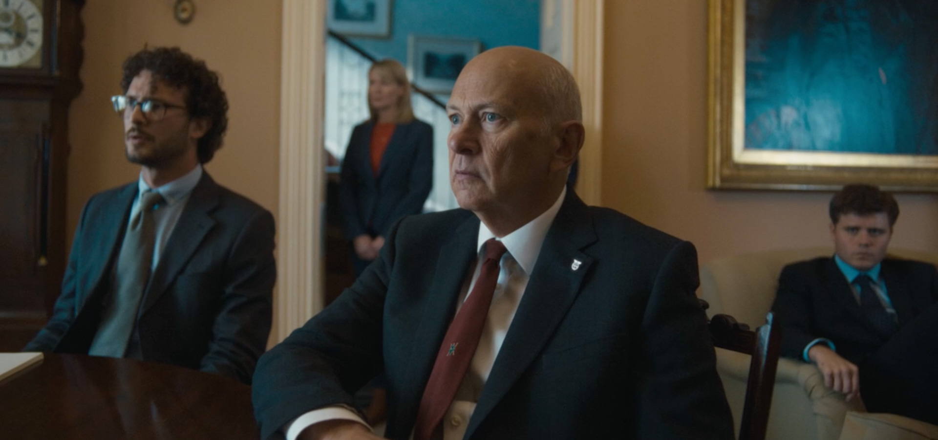 Prime Minister Harry Shaw played by Vincent Franklin in Doctor Who: Plastic Apocalypse